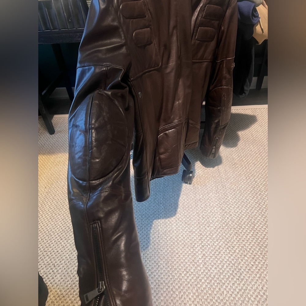 Ralph Lauren Men's Dark Brown Leather Jacket - Picture 5 of 8